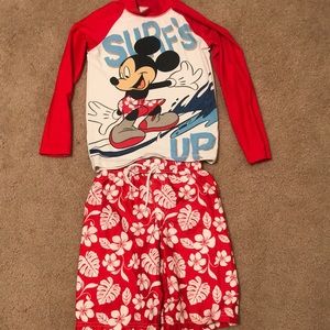 Mickey Mouse size 5t rash guard & swimsuit